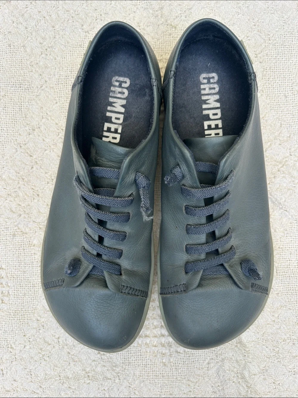 Camper Peu Men's Grey Leather Lace-Up shoes. EU size 41